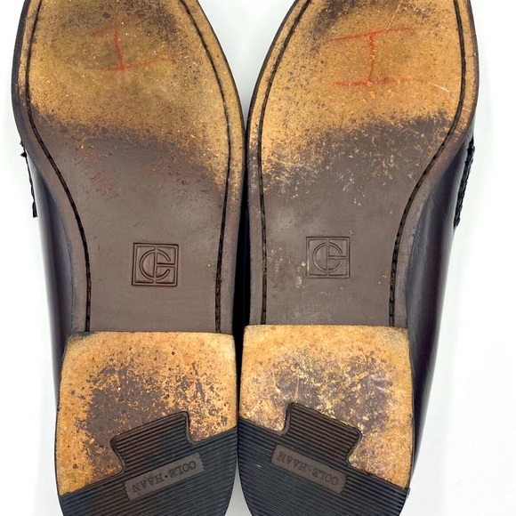 Cole Haan Leather Buckle Strap Slip On Loafers Burgundy 61656 Mens Sz 9.5 D - Picture 7 of 12